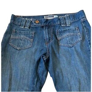 Old Navy Y2K Ultra Low Waist Cropped Jeans With Front Pocket Detail Size 8